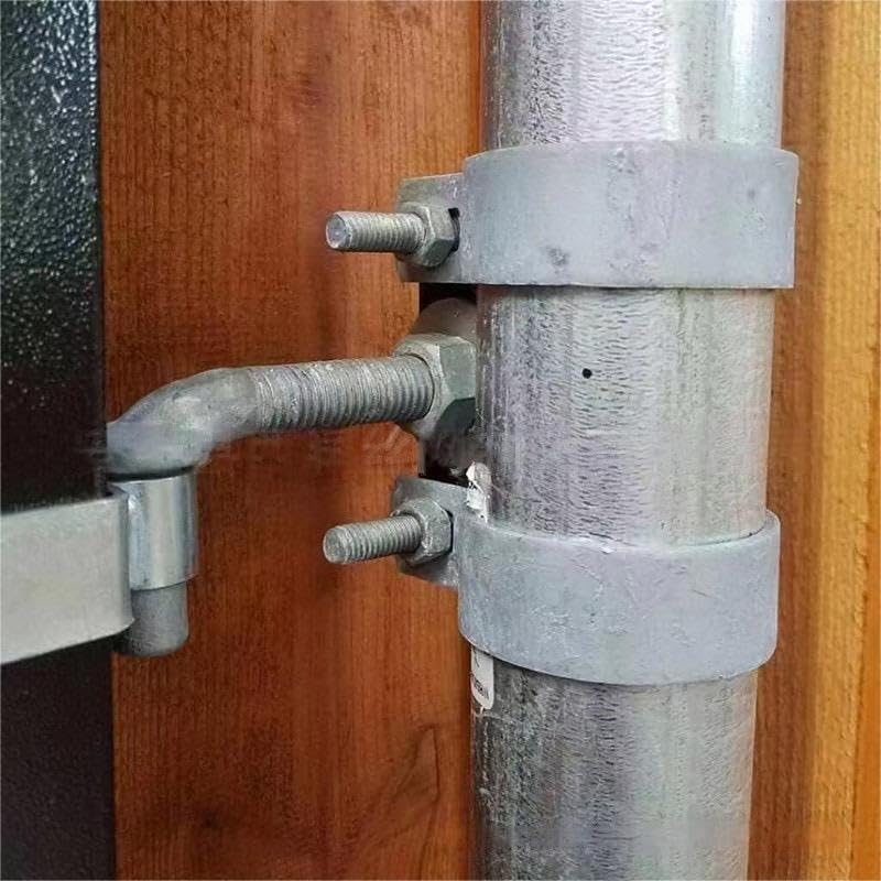 Dailydanny J-Bolt Post Hinge with 5/8"" Hinge Pin Galvanized Post Gate Hinge for Chain Link Fence, Washers & Nuts Included (8"" (4 Pcs)) - Image 4